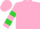 Silk - Pink, missouri state emblem, lime bars on sleeves