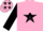 Silk - Pink, black star, pink stars on black sleeves