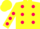 Silk - Neon yellow, hot pink dots