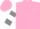 Silk - Pink, gray 'g' on white dot, gray bars on sleeves