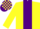 Silk - Yellow, purple stripe, check cap