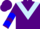 Silk - Purple, light blue triangular panel, blue chevrons on sleeves, blue and purple cap