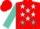 Silk - Red, white stars on turquoise cross sashes, turquoise sleeves