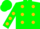 Silk - Green, gold dots