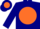 Silk - Navy blue, navy blue 'cr' on orange ball