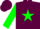 Silk - Maroon,'rr'in white framed green star, green sleeves
