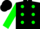 Silk - Black, green dots, green sleeves