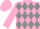 Silk - Fuschia pink and dark gray diamonds, pink sleeves, gray diamond seam