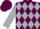 Silk - Maroon and  silver diamonds, silver sleeves