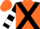 Silk - Orange, black cross sashes, black and white bars on sleeves