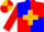 Silk - Blue, gold cross, gold and red quartered slvs