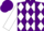 Silk - Purple, white v with purple diamonds, white stripe w/purple diamonds and white cuff on sleeves