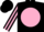 Silk - Black , black 'arg' on pink ball, pink dot stripe on sleeves, black cap