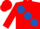 Silk - Red, large royal blue spots