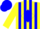 Silk - Yellow, blue stripes, diamond emblem on back, matching cap