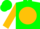 Silk - Green, gold ball, green 'g', gold circle on sleeves