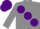 Silk - Grey, large Purple spots, Purple cap