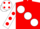 Silk - RED, large white spots, white sleeves, red spots, white cap, red spots
