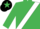 Silk - Emerald green, white sash, black cap, emerald green star