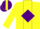 Silk - Yellow, yellow horseshoe 'c' on purple diamond, purple diamond panel, yellow sleeves