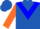 Silk - Royal blue , orange 'a-ok', blue chevron on orange sleeves