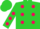 Silk - Lime green, hot pink dots, lime green 'bj' on hot pink dot