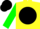 Silk - Yellow, black ball, green sleeves, black cap
