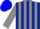Silk - Dark blue, gray feathers, gray stripes on sleeves, blue cap