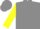 Silk - Gray, yellow 'd', yellow lightning bolts on sleeves