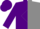 Silk - Purple & gray halves, gray 'jjt' in diamond frame