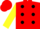 Silk - Red, black dots on yellow slvs