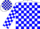 Silk - White & blue blocks, blue 'pal' on white block