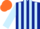 Silk - Dark blue & light blue stripes, light blue sleeves, orange cap