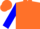 Silk - Orange, blue dot in blue horseshoe on back and sleeve