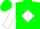 Silk - Green, white diamond logo, green and white diamond sleeves