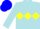 Silk - Powder blue, navy emblem on yellow diamond hoop, blue cap