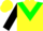 Silk - Yellow, green triangular panel, black sleeves, yellow cap
