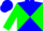 Silk - Blue, green diagonal quarters, diagonal on slvs