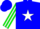 Silk - Blue,red,green and white star stripe on sleeve