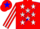 Silk - Red, white stars on blue sash, white star stripe on sleeves