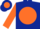Silk - Dark blue, orange ball black mountain, dark blue hoops on orange sleeves