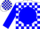 Silk - White, white 'jr' in blue ball, blue blocks, blue sleeves