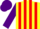 Silk - Yellow body, red striped, purple arms, purple cap