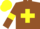 Silk - Brown body, yellow cross, brown arms, yellow armlets, yellow cap