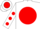 Silk - White, white 'c &; b' on red ball, red dots on sleeves