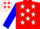 Silk - Red, white united states emblem, white stars on blue sleeves
