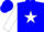 Silk - Blue ,'ml' in white star,blue bands on white sleeves
