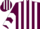 Silk - Maroon and white stripes, white chevrons on sleeves, striped cap