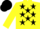 Silk - Yellow, black stars on sleeve, black cap