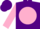 Silk - Purple, purple imn on pink ball, purple band on pink sleeves, purple cap